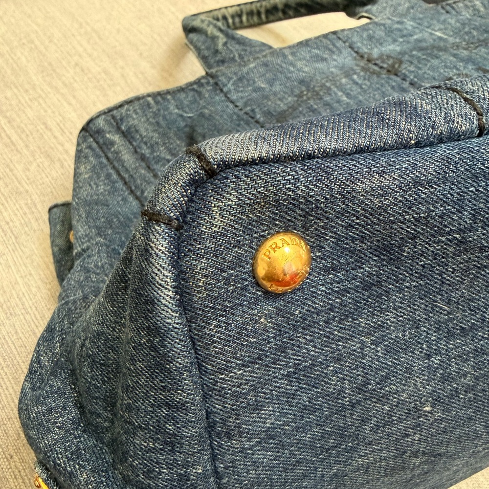Prada Canapa MM Handbag Denim - Picture 7 of 10